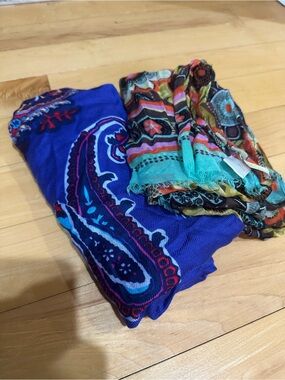 Vera Bradley and Apt. 9 Multicolor Floral Paisley Scarf in Teal, Pink & Brown